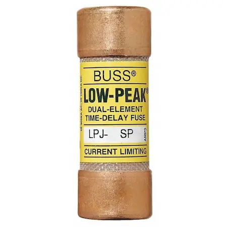 Eaton Bussmann LPJ-60SP Fuse, Time Delay, 60A, LPJ Series, 600V AC, 300V DC, 2-3/8 inches L x 1-1/16 inches dia