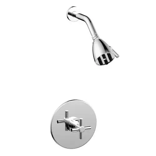 Phylrich DPB3134-026 Basic Tubular Cross Handle Pressure Balance Shower Set 1.8 GPM