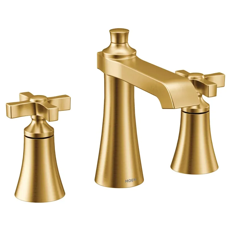Moen TVS6985BG Flara 2-Handle Widespread Lavatory Faucet, Cross Handle 1.2 GPM