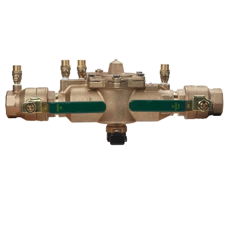 Watts 88004034 1 1/2 inches Bronze Reduced Pressure Zone Assembly Backflow Preventer, Quarter Turn Shutoff Valves, Backflow Flood Sensor