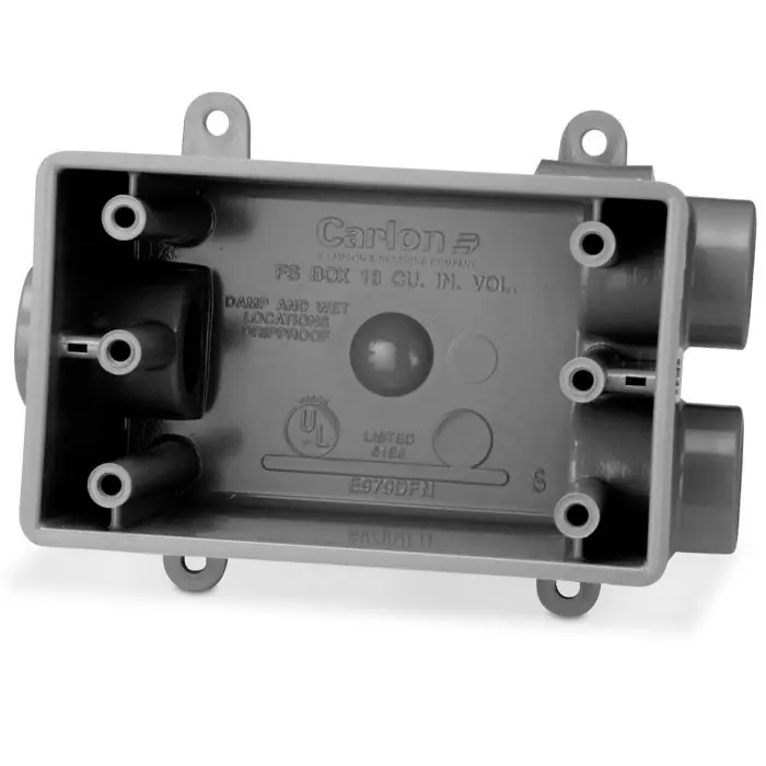 Abb Installation Products E979EFN-CAR Carlon Box Dvc PVC 18Cu-In 3/4In Hub Surf