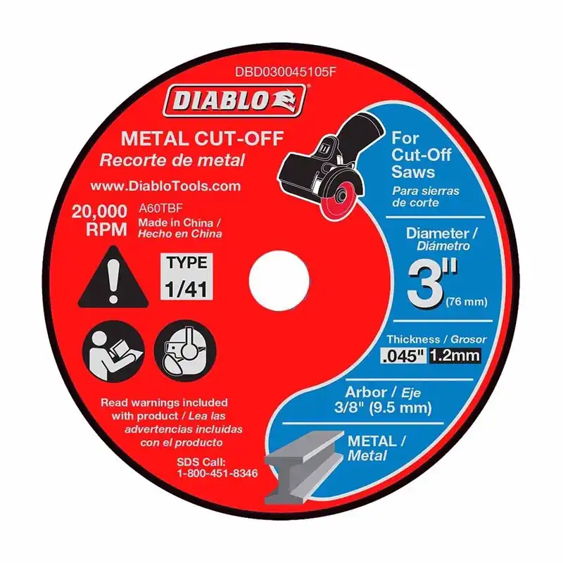 Diablo Dbd030045105f Metal Cut Off Disc-Thin Kerf 3 inches (5-Pk)