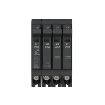 Abb thqlq204020 thqlq plug-in quad breaker 120/240 vac 20a/1p & 40a/2p & 20a/1p
