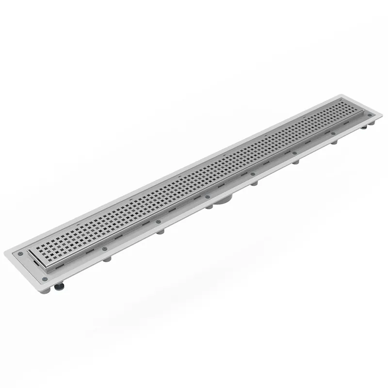 Infinity USQ-P-36-PS USQ 36 inches Complete Universal Infinity Drain Kit with PVC Channel and Squares Pattern Grate