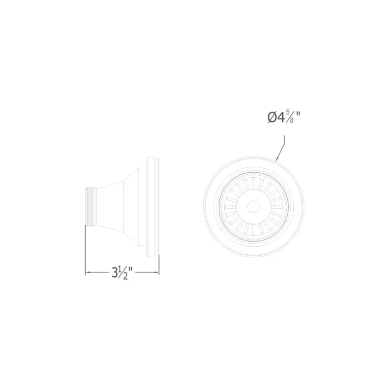 Dawn SD-01 Polished Kitchen Sink Strainer 3-1/2 inches