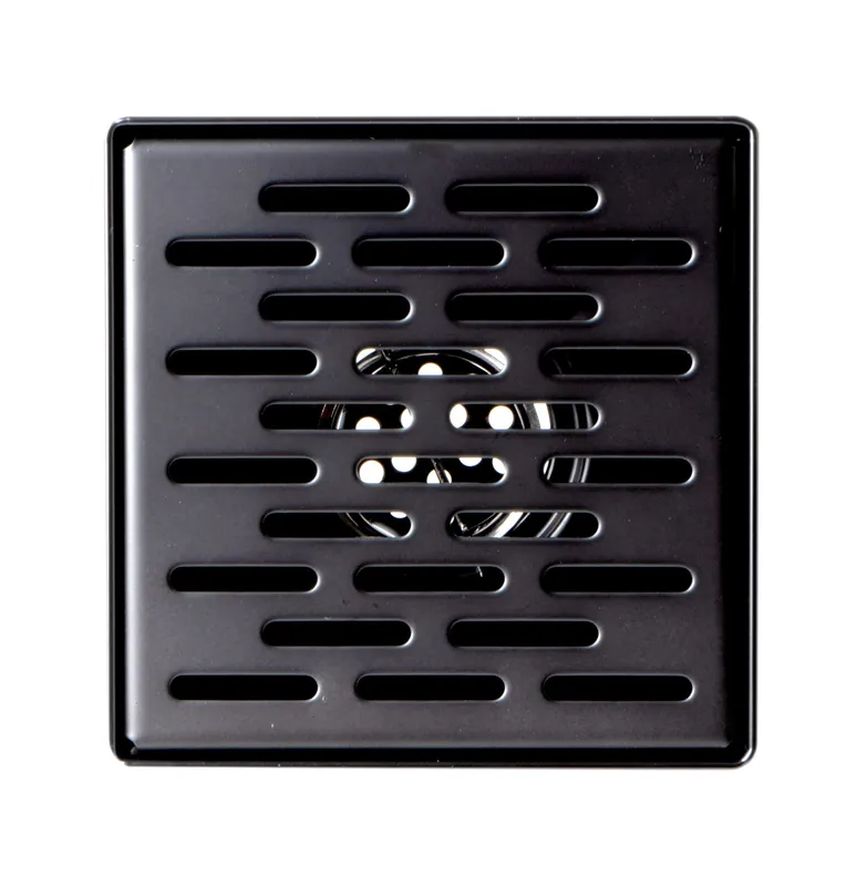 Alfi ABSD55C-BM 5-in x 5-in Square Stainless Steel Shower Drain With Groove Holes