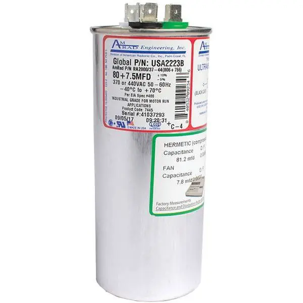 Global Source Usa2223b dual capacitance (round can) 370/440 V