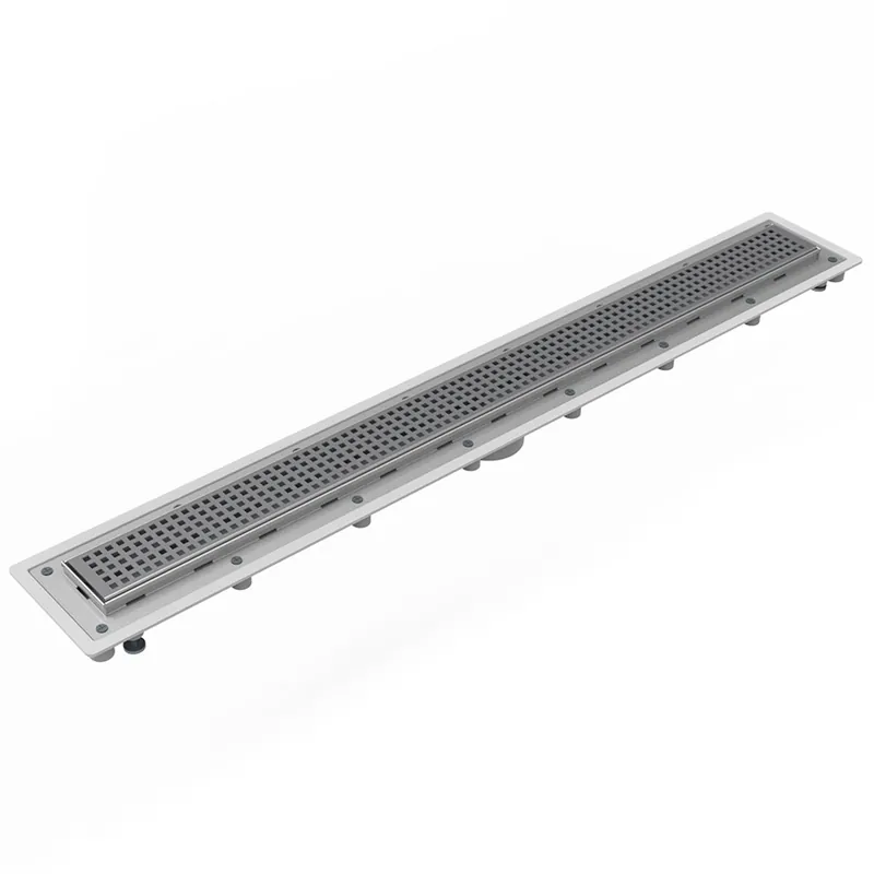 Infinity USQ-P-30-SS 30 in Complete Universal Infinity Drain Kit with PVC Channel and Squares Pattern Grate