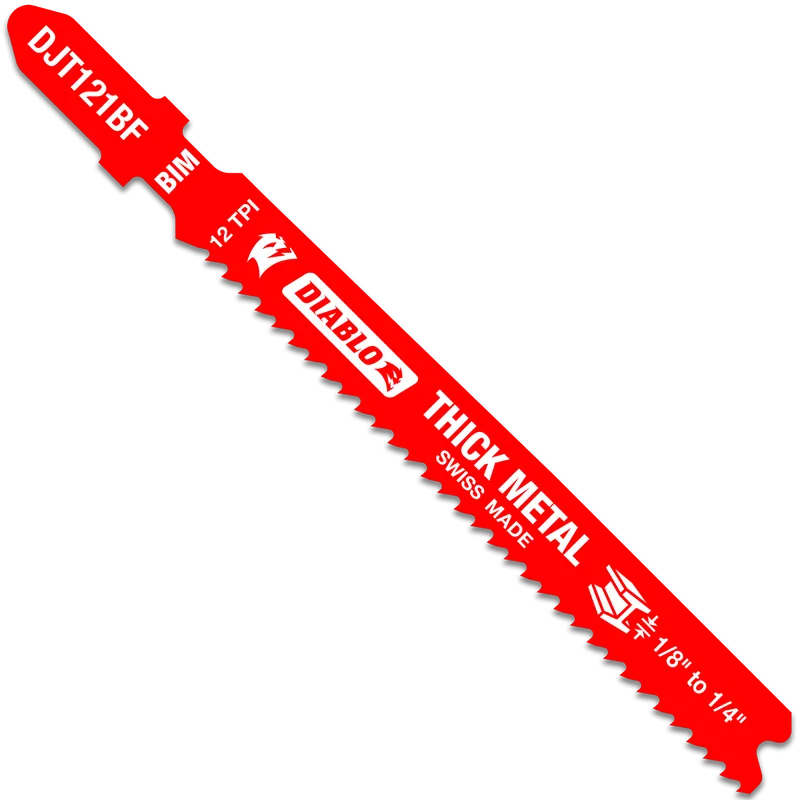 Diablo DJT121BF5 3-3/8 in. 12 TPI Bi-Metal T-Shank Jig Saw Blades for Thick Metal (5-Pack)