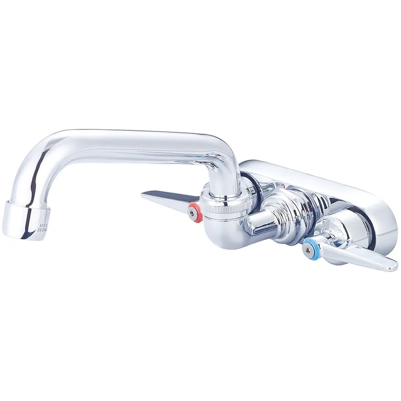 Central Brass 0184-LE0 Wall Mounted Kitchen Faucet with 6 inches Swivel Spout and Lever Handles 1.5 GPM