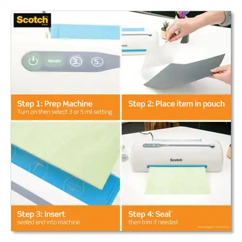 3M TP585120 Scotch Business Card Size Thermal Laminating Pouches, 5 mil, 3 3/4 x 2 3/8, 20/Pack