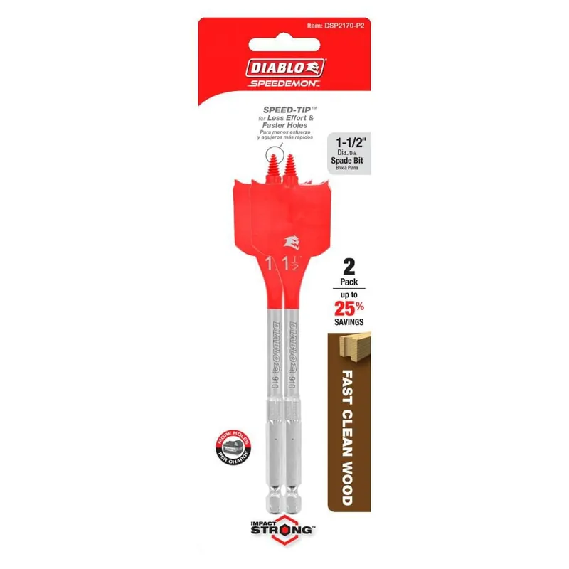 Diablo DSP2170-P2 SPEEDemon Spade Bit 1-1/2 in. x 6 in. (2-Pack)