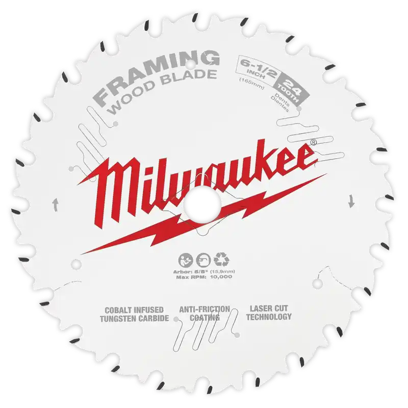 Milwaukee 48-40-0626 6-1/2 inches 24T Framing Blade 2PK