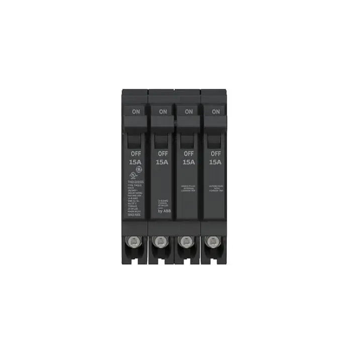 Abb THQLQ151515 THQLQ Plug-In Quad Breaker 120/240 VAC 15A/1P & 15A/2P & 15A/1P