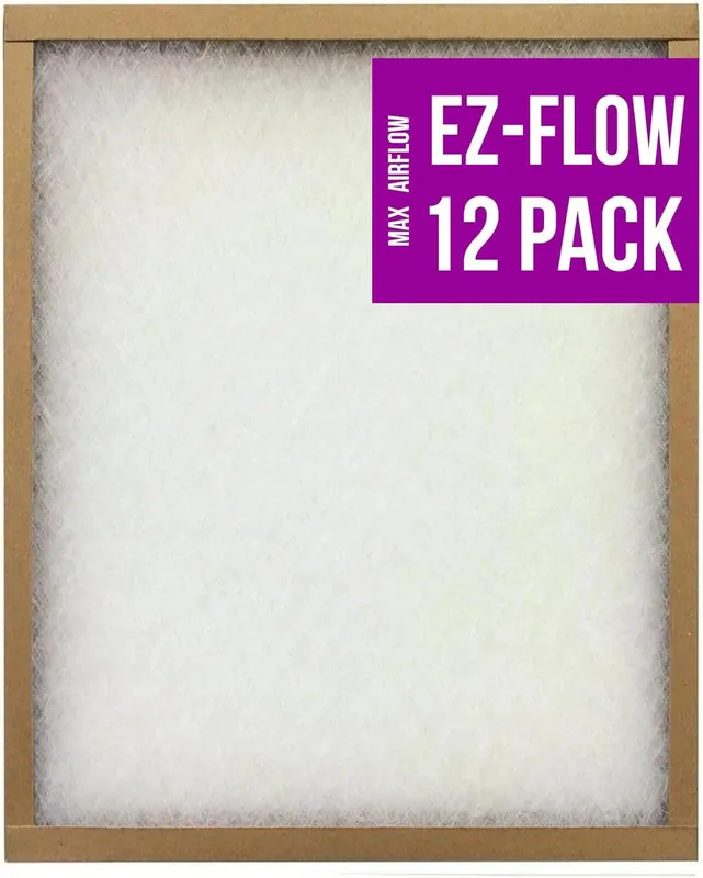 Flanders 10055.011820 E-Z Flow II 18" x 20" x 1" Disposable Filters MERV 4 Pack of 12
