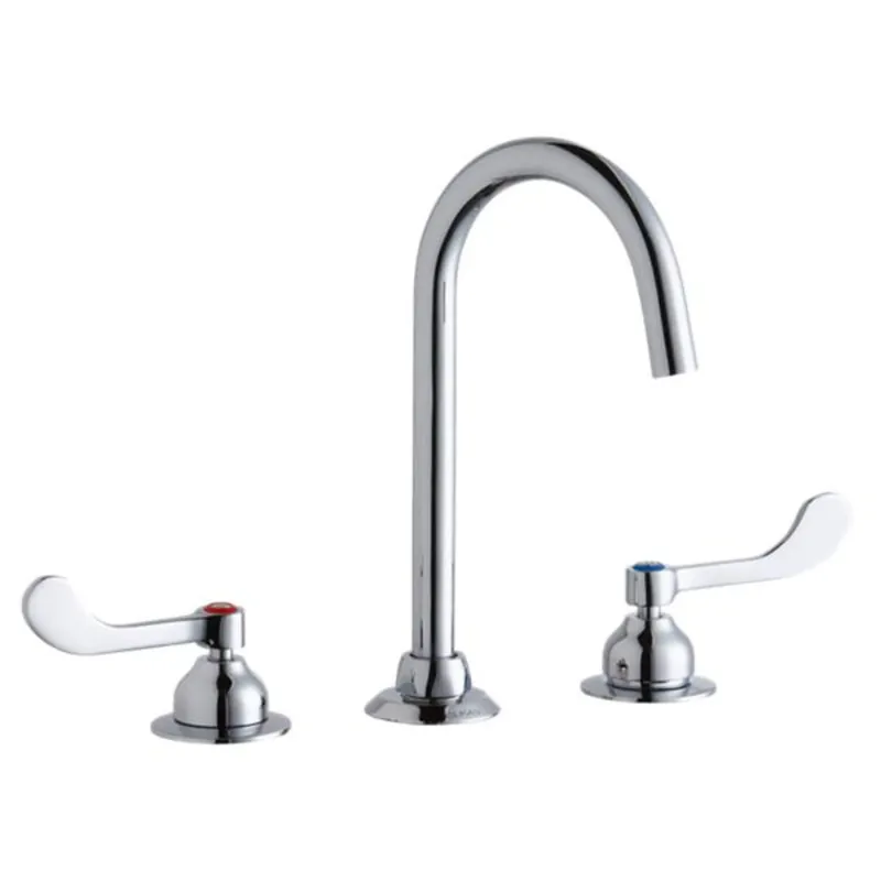 Elkay LK800LGN05T4 8 inches Centerset with Concealed Deck Laminar Flow Faucet with 5 inches Gooseneck Spout 4 inches Wristblade Handles