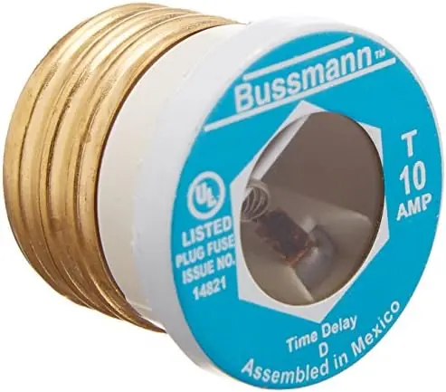Bussmann T-10 Type T Plug Fuse 10 A BP/T-10