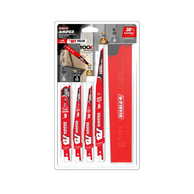 Diablo Tools DS0014SCA Amped Reciprocating Blade Set 14 Pieces