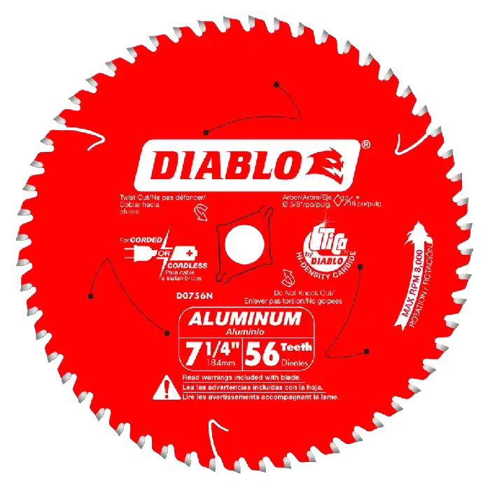 Diablo D0756NA 7-1/4 In. 56-Tooth Aluminum Circular Saw Blade