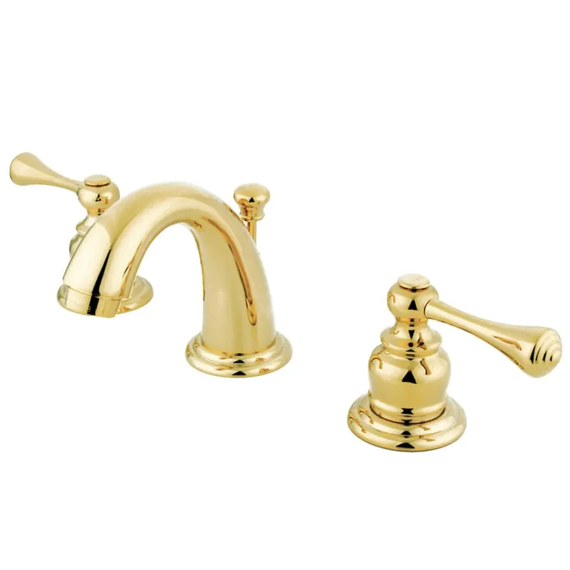 Kingston Brass GKB912BL Vintage Two-Handle 3-Hole Deck Mount Widespread Bathroom Faucet with Pop-Up Drain
