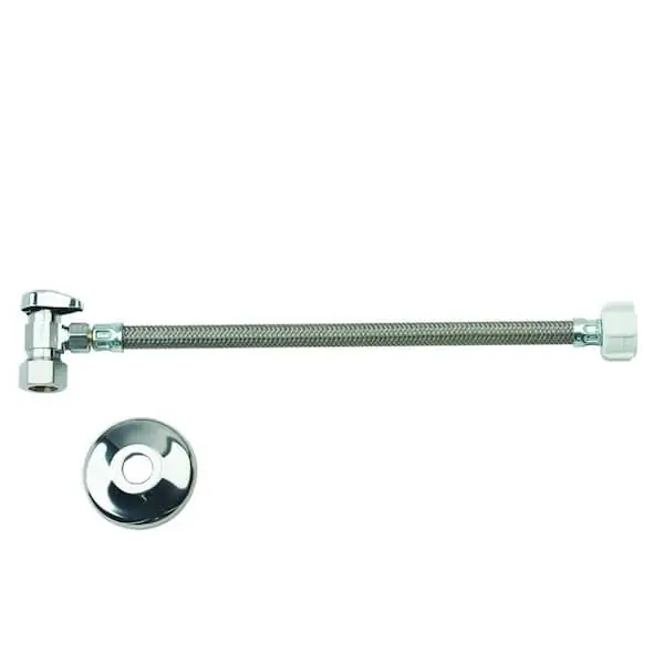 Brasscraft BC-B1-12DLF Toilet Supply Line 3/8 in. Compression x 7/8 in. Ballcock Nut x 12 in.