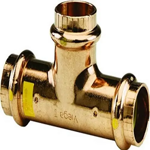 Viega 16268 Propress G 618 Tee, Copper, P1:1, P2:3/4, P3:3/4, PK5