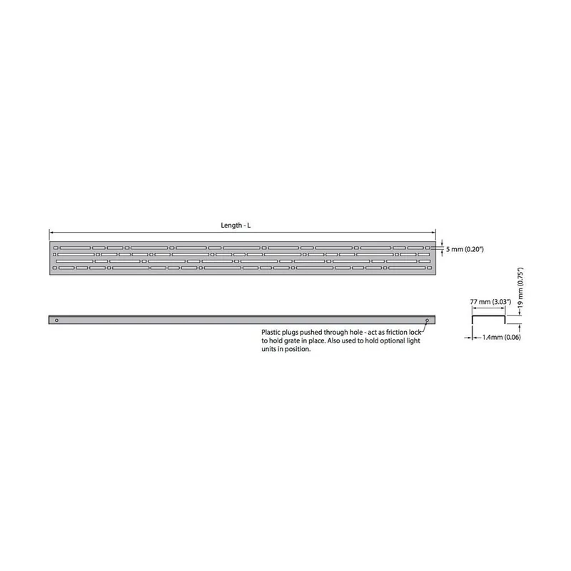 Aco 37406 shower drain channel grate 39.37 inch