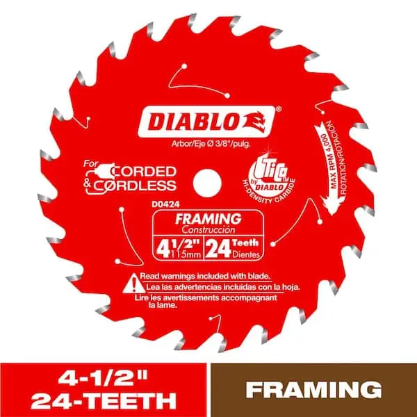 Diablo D0424X 4-1/2 in. x 24 Tooth Framing Trim Saw Blade