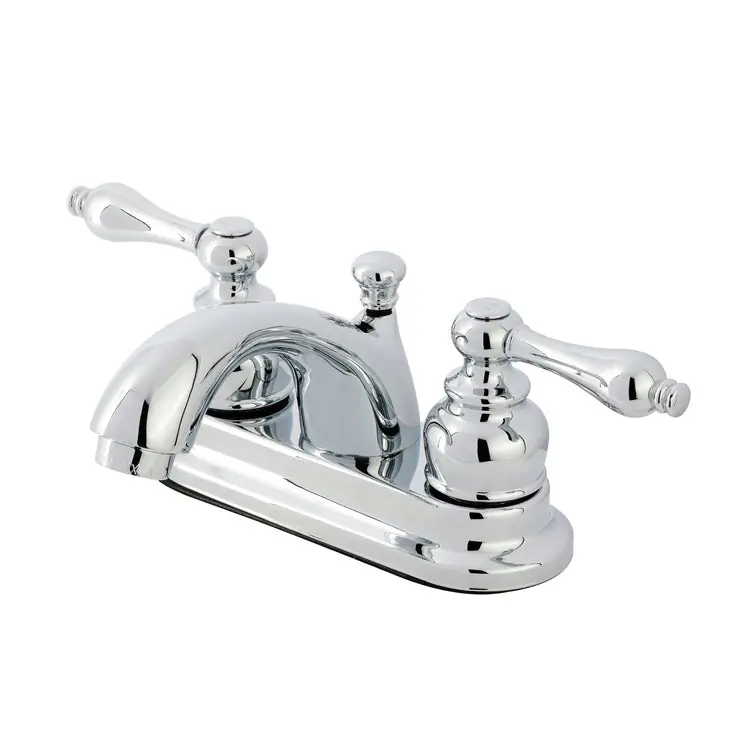 Kingston Brass KB2601AL Heirloom Vintage Double-Handle 4-Inch Centerset Bathroom Faucet with Pop-Up Drain