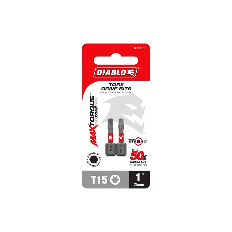 Diablo DT151P2 #15 Torx Drive Bits 1 in (2-Pack)