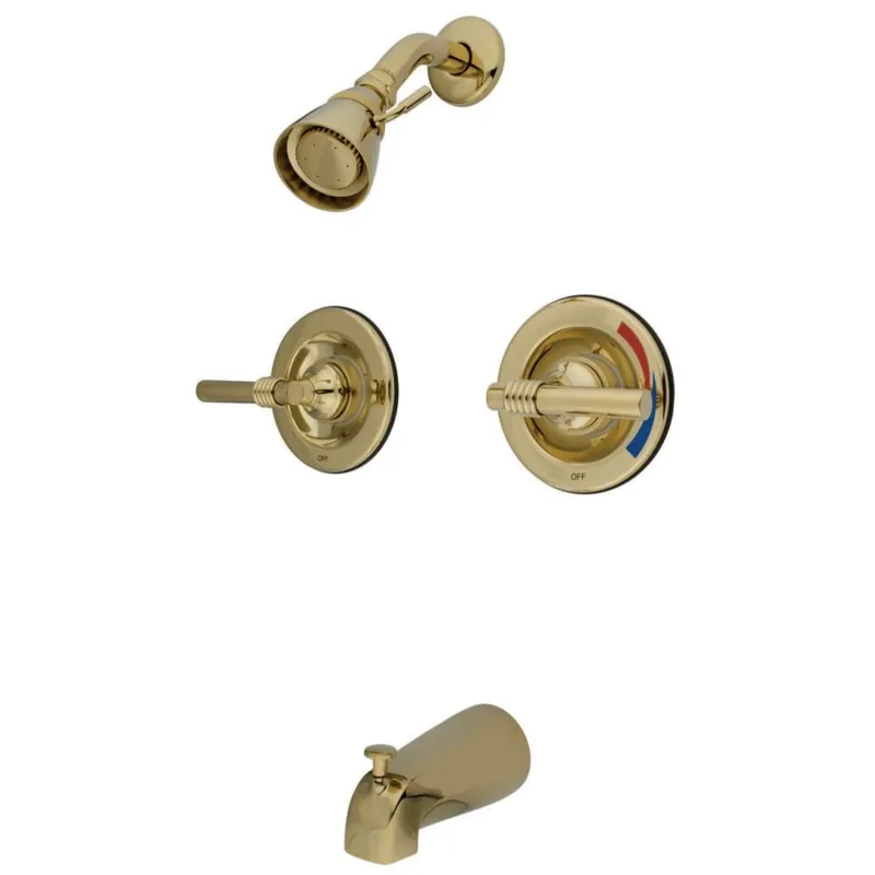 Kingston Brass KB668ML Twin Handles Tub Shower Faucet with Milano Lever Handle