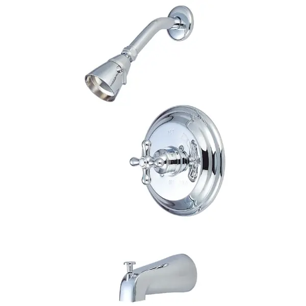 Kingston Brass KB3631AX Tub & Shower Faucet With Metal Cross Handle