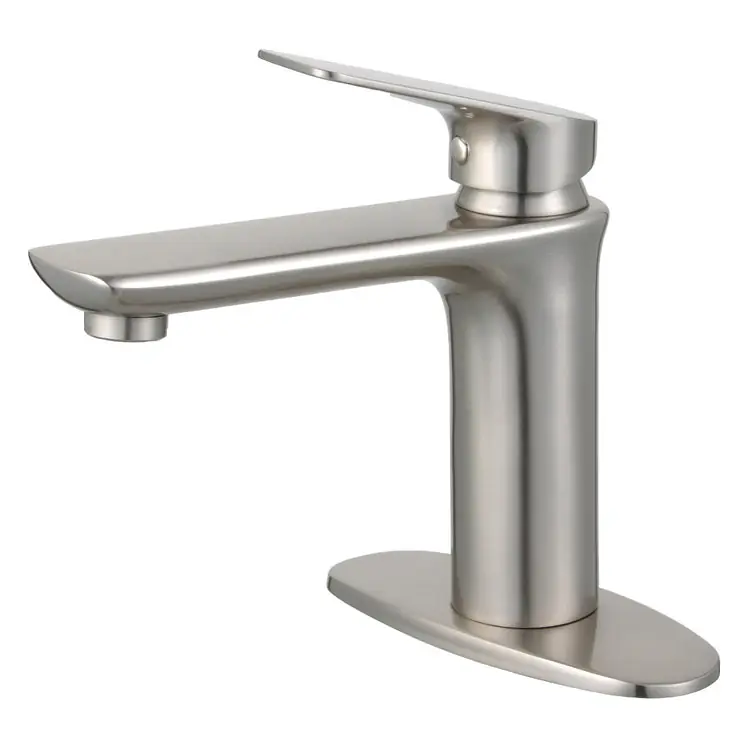 Kingston Brass LS4208CXL Sona Frankfurt One-Handle 1-Hole Bathroom Faucet with Deck Plate and Push Pop-Up Drain