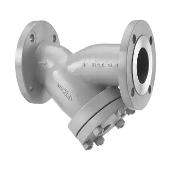 Keckley 34RFY-CS062P34-GBI-SA7 wye strainer with 1/16 in perforated 304 stainless steel screen and bolted cover connection, 3 in, 12 in OAL, raised face flanged connection, import
