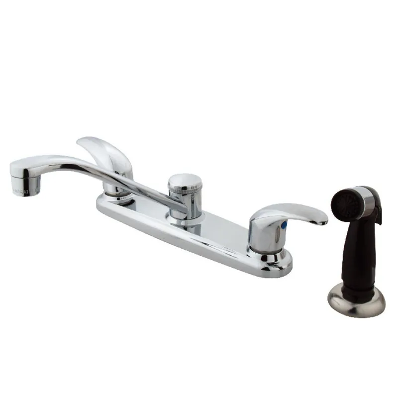 Kingston Brass KB6272LL Legacy Two-Handle 4-Hole 8 inches Centerset Kitchen Faucet with Side Sprayer