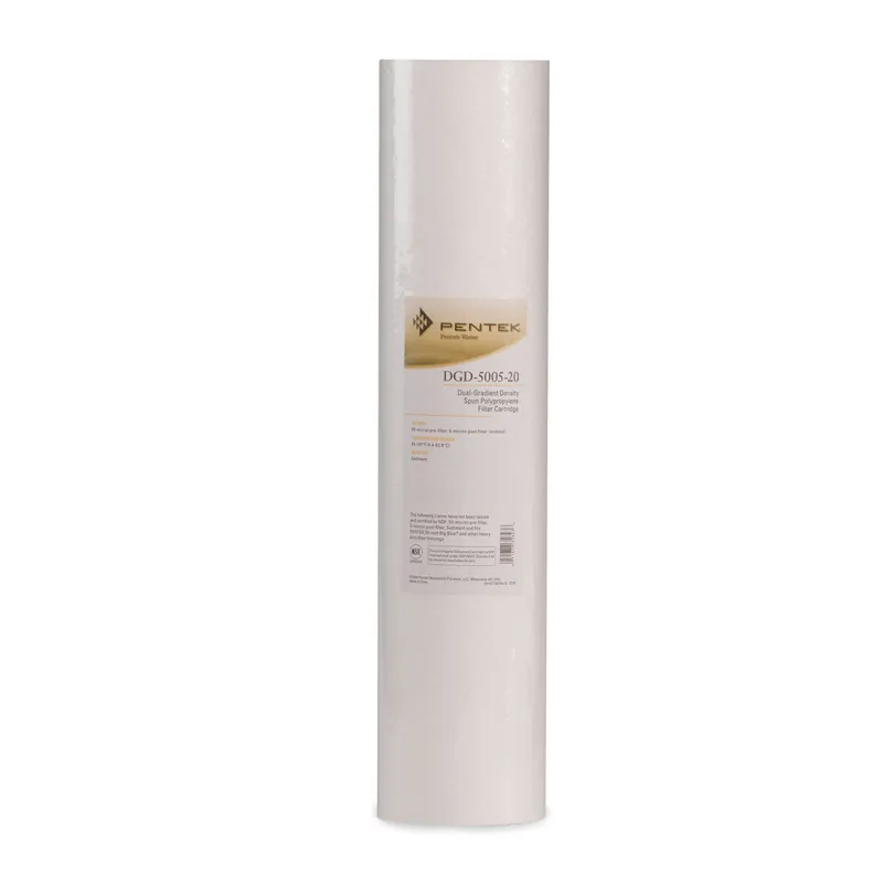 Pentek DGD-5005-20 Big Blue Water Filter, 20-Inch Whole House Sediment Filter Cartridge Replacement, Dual-Gradient Density Spun Polypropylene, 5 Micron, Pack of 1