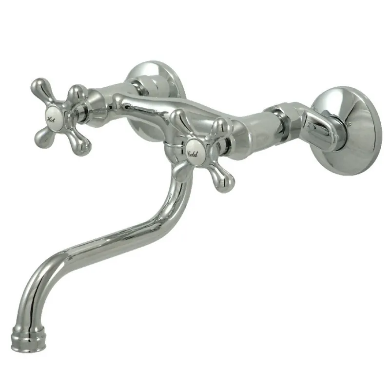 Kingston Brass KS216C Heirloom Double-Handle 2-Hole Wall Mount Bathroom Faucet