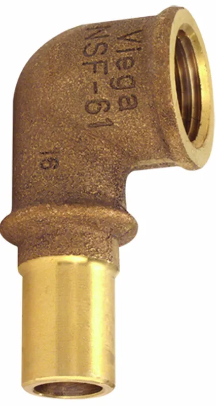 Viega 77577 ProPress Bronze 90-Degree Elbow with Female 1/2-Inch by 1/2-Inch FTG x Female NPT (5-Pack)