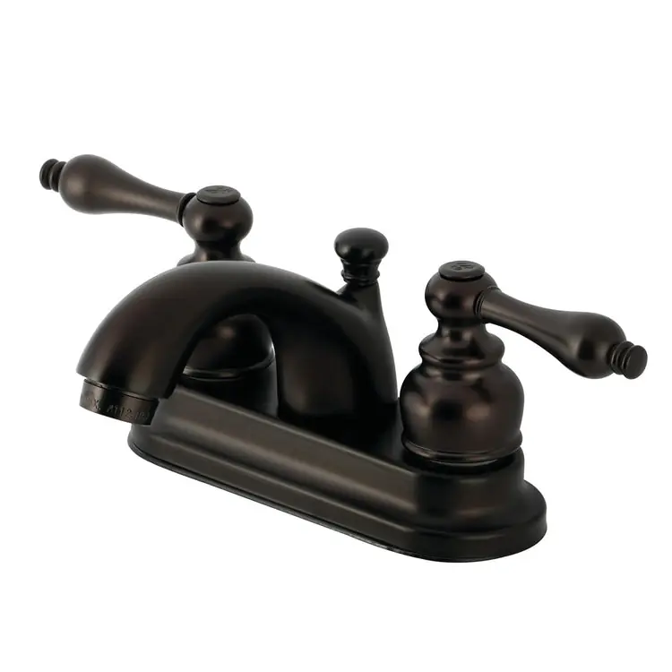 Kingston Brass KB2605AL Heirloom Vintage Double-Handle 3-Hole Deck Mount 4-Inch Centerset Bathroom Faucet with Pop-Up Drain