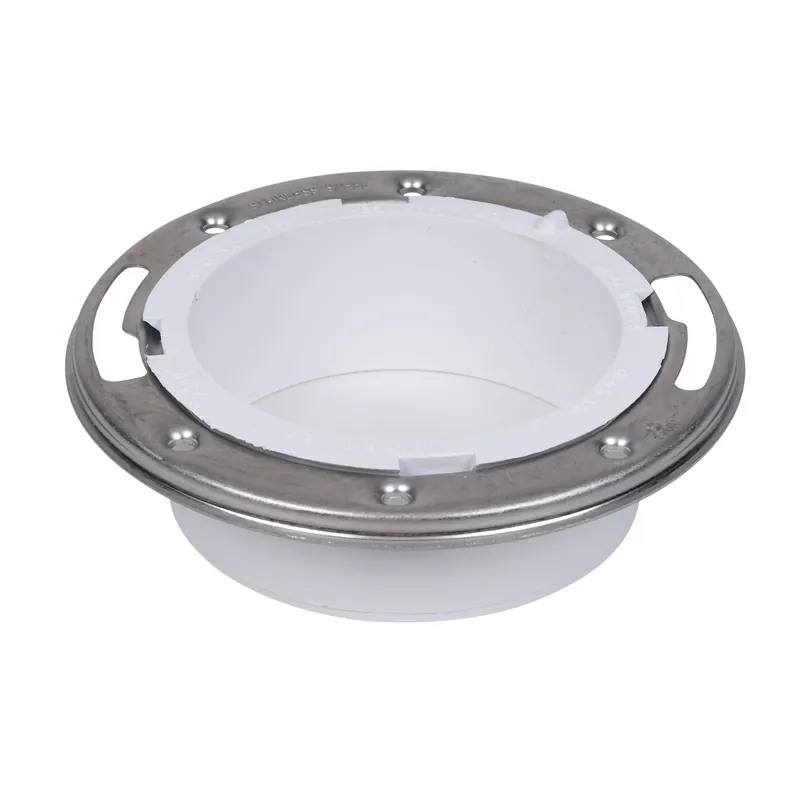 Oatey 43534 3 4-inch Level Fit Black ABS Long Pattern Metal Ring, No Test Cap Closet Flange
