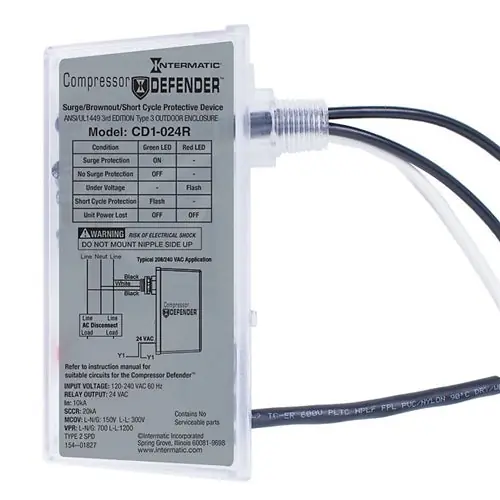 Intermatic INT-CD1-024R Compressor Defender Surge, Brownout, Short Cycle Protector 120 to 240VAC