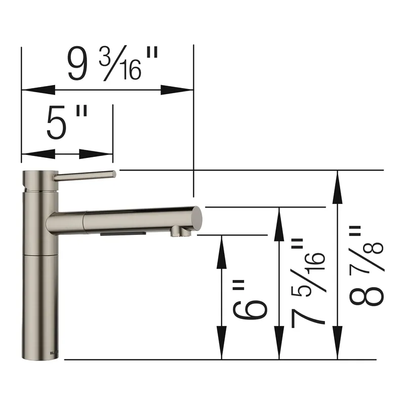 Blanco 443256 Alta II Low Arc Pull-Out Dual-Spray Kitchen Faucet 1.5 GPM