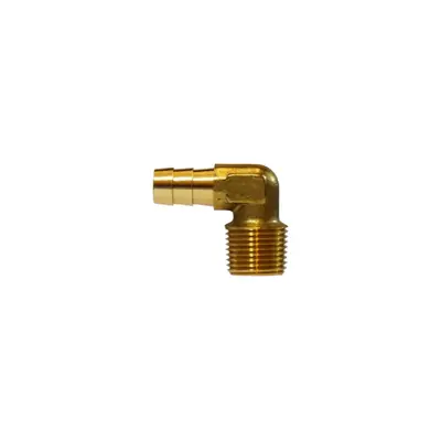 Midland Industries 32-041 Forged Hose Barb 3/8 inches Hose ID x 1/4 inches Male NPTF 90° Elbow