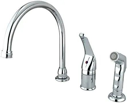 Kingston Brass KB821 Chatham Single Lever Handle Kitchen Faucet with Sprayer 1.8 GPM