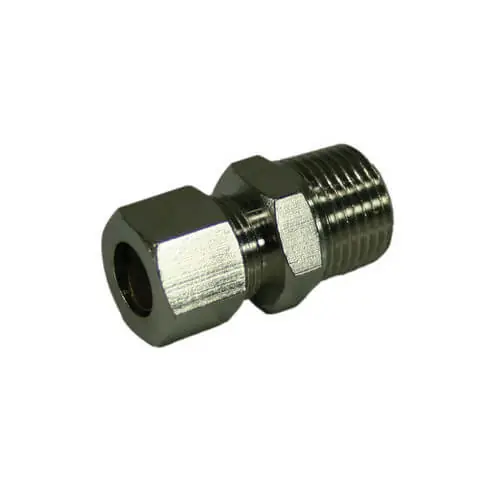 Jones Stephens N68088 1/2 inches OD x 1/2 inches MIP Chrome Plated Compression Connector