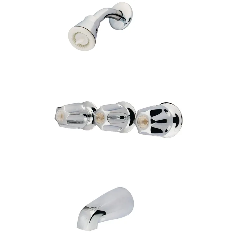 Kingston Brass K8306-2 Triple-Handle Tub and Shower Faucet Trim Only