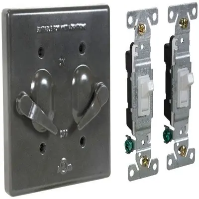 Orbit Industries 2CA-SW15-BR 2-G Al. W/P Lever Switch Cover W/ Ts15 Device Mount