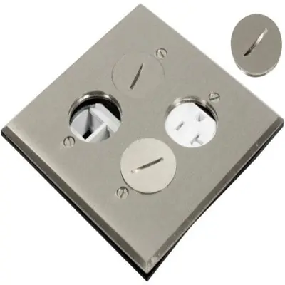 Orbit Industries FLB-R2G-DL-C-SS Flr Box Rnd Plug (Sqr.Plt)W/Rcpt.(T.R.)&(Kjh4P) Cvr Only