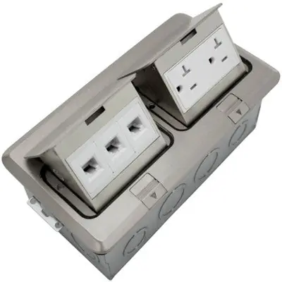 Orbit Industries FLBPU-DL-SS Floor Box Pop-Up W/Duplex Recep & Low Voltage (RJ45)