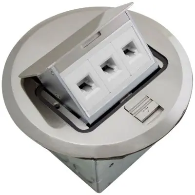 Orbit Industries FLBPU-L-R-SS Floor Box Pop-Up W/ Low Voltage (Rj45) Round Cover SS